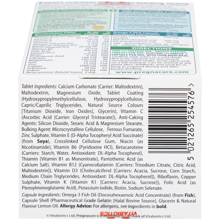 Viên uống Pregnacare Breast Feeding Vitabiotics bổ sung vitamin và khoáng chất cho phụ nữ cho con bú (6 vỉ x 14 viên)