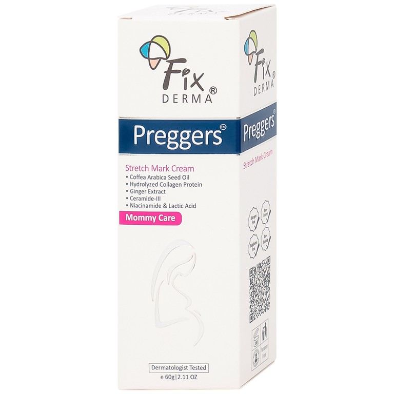 Kem bôi Fixderma Pregger's Stretch Mark Cream hỗ trợ giảm thiểu rạn da cho bà bầu (60g)