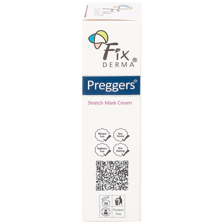 Kem bôi Fixderma Pregger's Stretch Mark Cream hỗ trợ giảm thiểu rạn da cho bà bầu (60g)