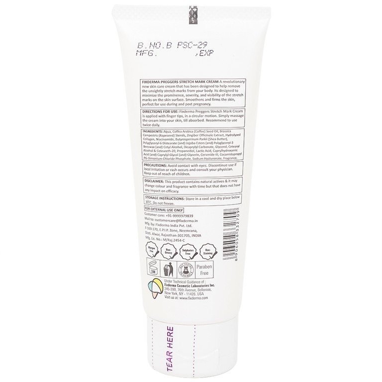 Kem bôi Fixderma Pregger's Stretch Mark Cream hỗ trợ giảm thiểu rạn da cho bà bầu (60g)