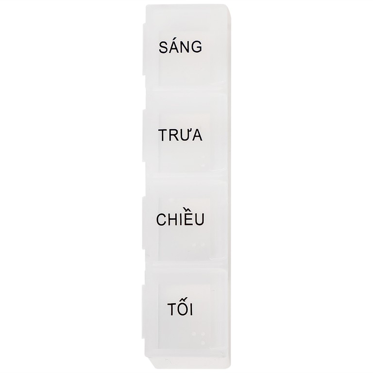 Hộp phân liều thuốc 4-Hole Pillbox PT Medical 4 ngăn dài, nhỏ gọn, tiện dụng (1 cái)