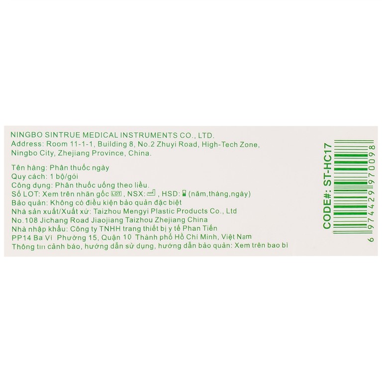 Hộp phân liều thuốc 4-Hole Pillbox PT Medical 4 ngăn dài, nhỏ gọn, tiện dụng (1 cái)