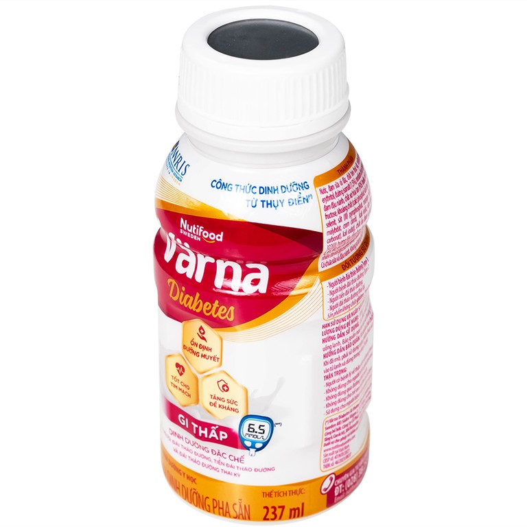 Sữa Nutifood Varna Diabetes 237ml Nutifood ổn định đường huyết, tốt cho tim mạch (24 chai)