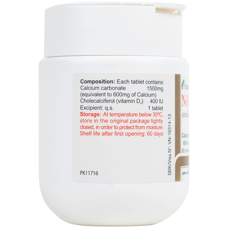 Viên nén Natecal D3 Italfarmaco điều trị và phục hồi thiếu vitamin D (60 viên)