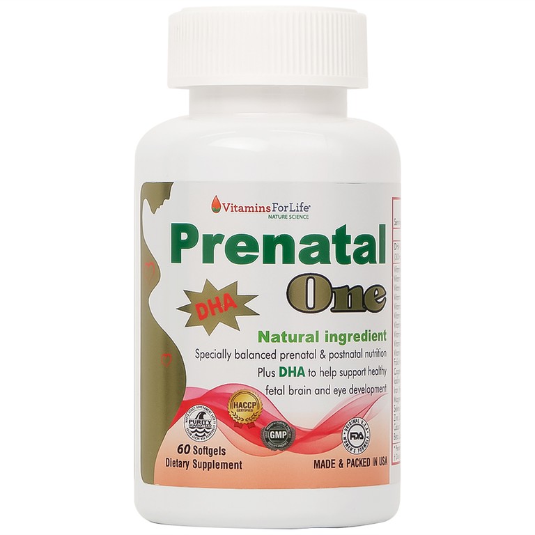 Thực phẩm bảo vệ sức khỏe Prenatal One Vitamins For Life cung cấp DHA, vitamin và khoáng chất 