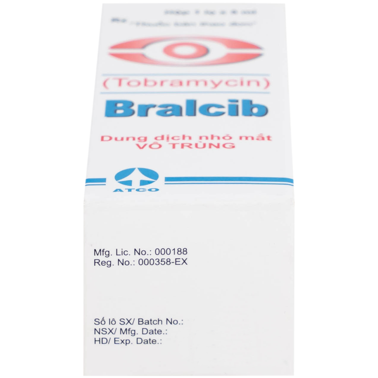 Thuốc Bralcib 3mg Atco điều trị các nhiễm khuẩn phần ngoài mắt do vi khuẩn nhạy cảm (5ml)