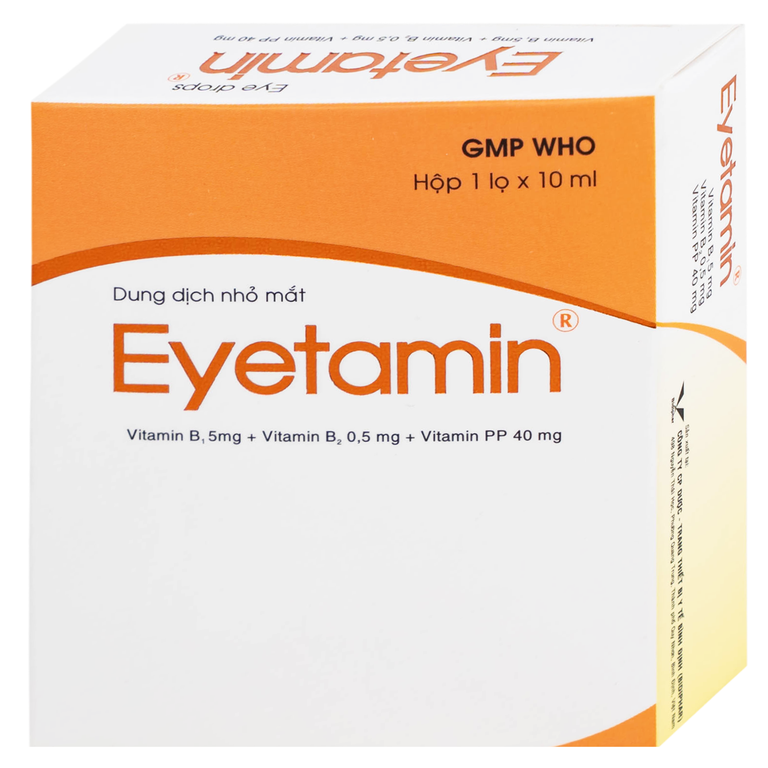 Dung dịch nhỏ mắt Eyetamin 10ml Bidiphar hỗ trợ phòng ngừa các triệu chứng chảy nước mắt, đỏ mắt 