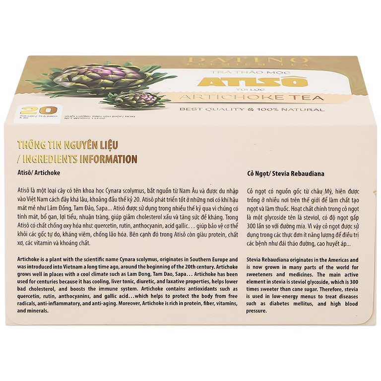 Trà Thảo Mộc Atiso Datino Premium Tea (20 túi lọc x 2g)