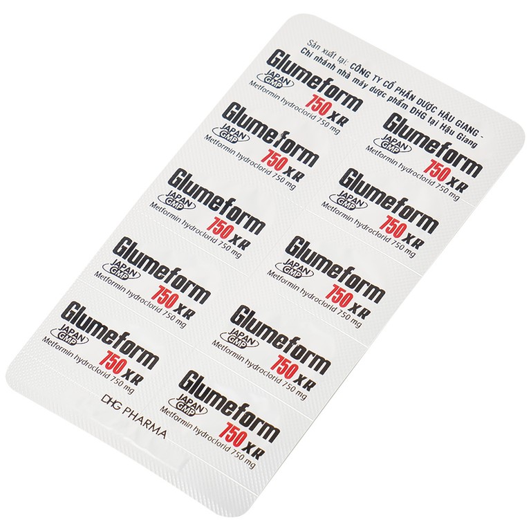 Thuốc Glumeform 750 XR DHG điều trị đái tháo đường típ 2 (3 vỉ x 10 viên)