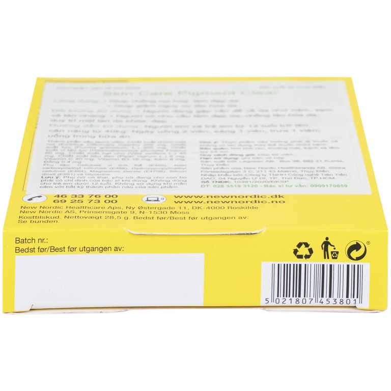 Thực phẩm bảo vệ sức khỏe Skin Care Pigment Clear giảm các vết thâm nám, sạm, tàn nhang (60 viên)