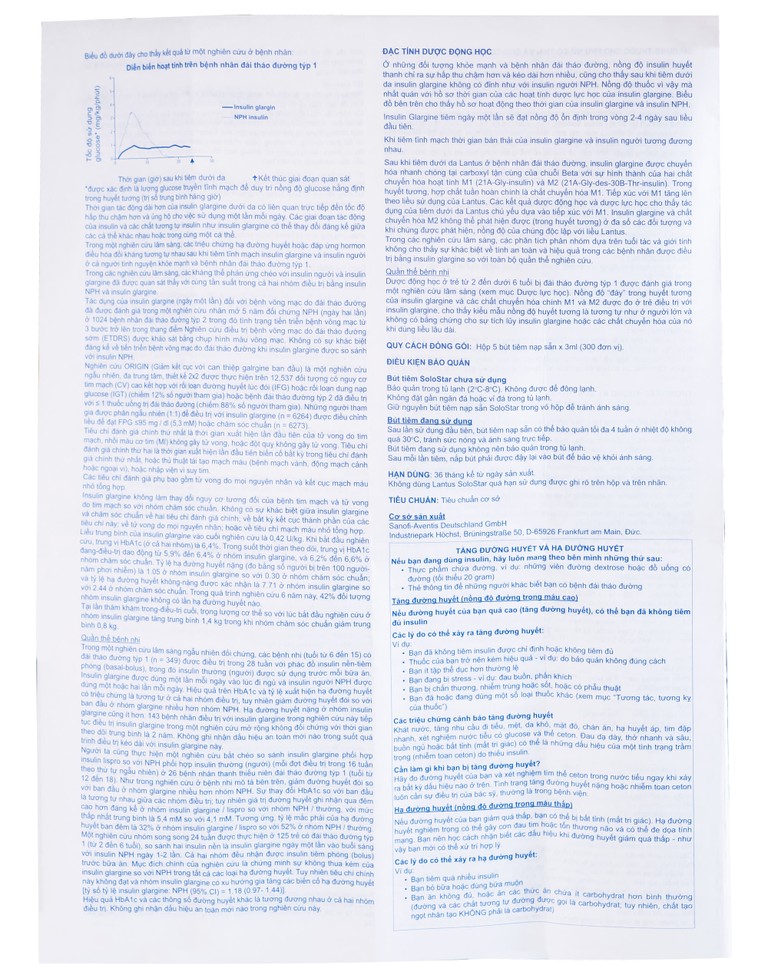 Bút tiêm Lantus SoloStar 100 Units/ml điều trị đái tháo đường (5 cây x 3ml)