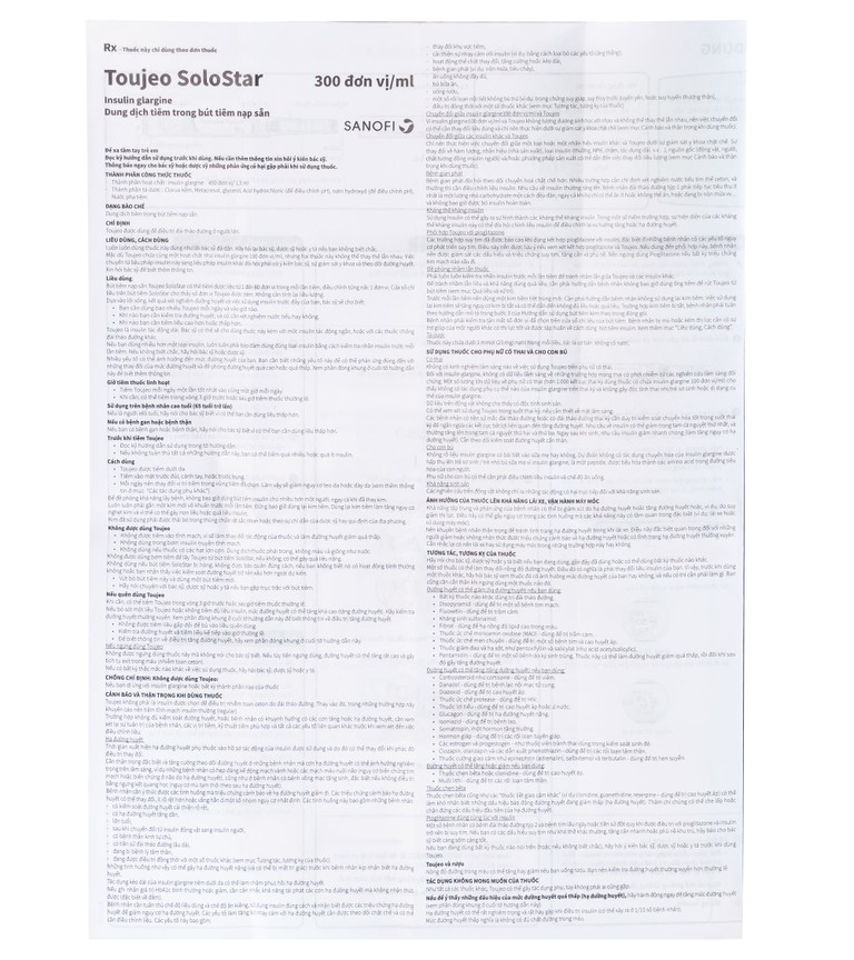 Thuốc tiêm Toujeo Solostar 300U/ml Sanofi điều trị đái tháo đường (5 cây)
