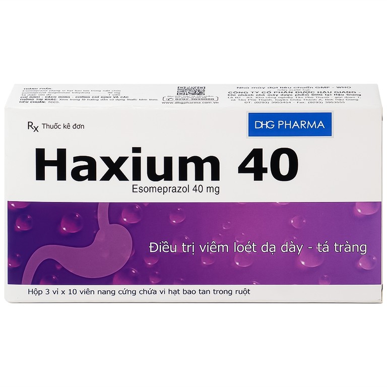 Thuốc Haxium 40 DHG hỗ trợ phòng và điều trị loét dạ dày - tá tràng (3 vỉ x 10 viên)