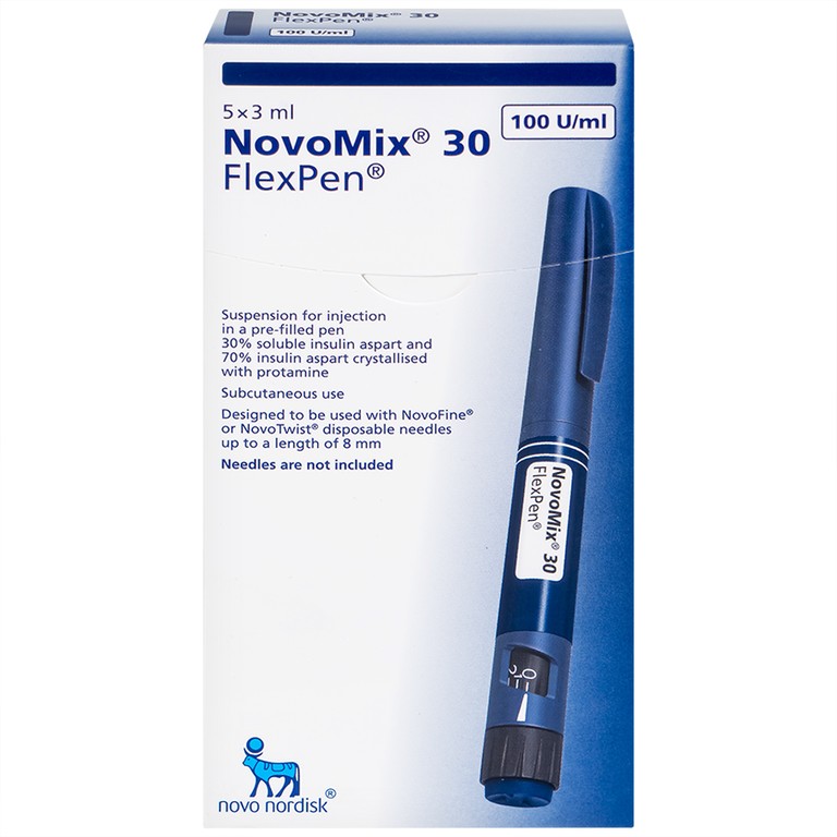 Bút tiêm NovoMix 30 FlexPen Novo Nordisk điều trị đái tháo đường (5 cây x 3ml)