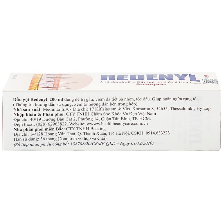 Dầu gội Redenyl Medimar chống rụng, kích thích mọc tóc (200ml)