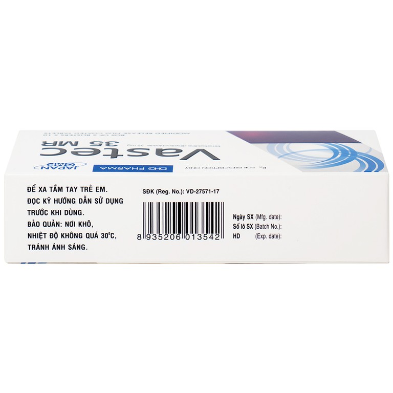 Thuốc Vastec 35 MR DHG điều trị đau thắt ngực ổn định (5 vỉ x 10 viên)