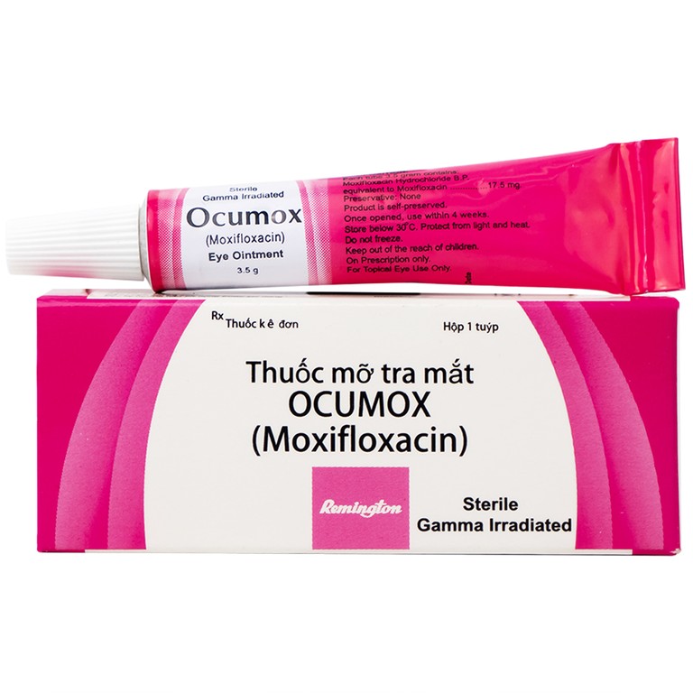 Thuốc mỡ tra mắt Ocumox Remington điều trị viêm kết mạc
