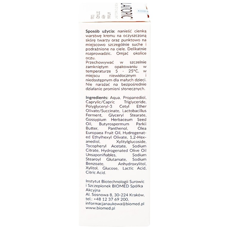 Kem bôi Latopic Probiotic Emollient Active Face and Body Cream dưỡng ẩm, dịu ngứa cho da dị ứng/kích ứng (75ml)