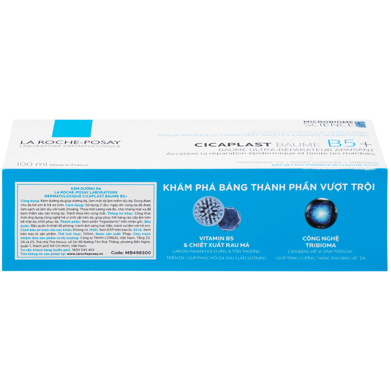 Kem dưỡng La Roche-Posay Cicaplast Baume B5+ làm dịu và phục hồi da cho trẻ em và trẻ sơ sinh (100ml)