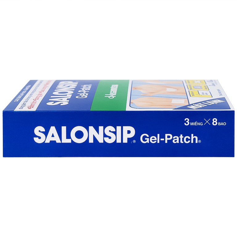 Cao dán Salonsip Gel - Patch Hisamitsu giảm đau, kháng viêm do mỏi cơ, đau cơ (8 gói x 3 miếng)