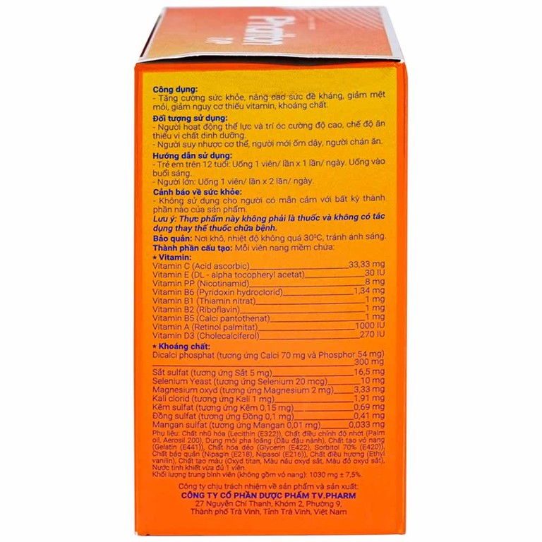 Viên uống Phariton TVPharma hỗ trỡ tăng cường sức khỏe, nâng cao sức đề kháng (12 vỉ x 5 viên)