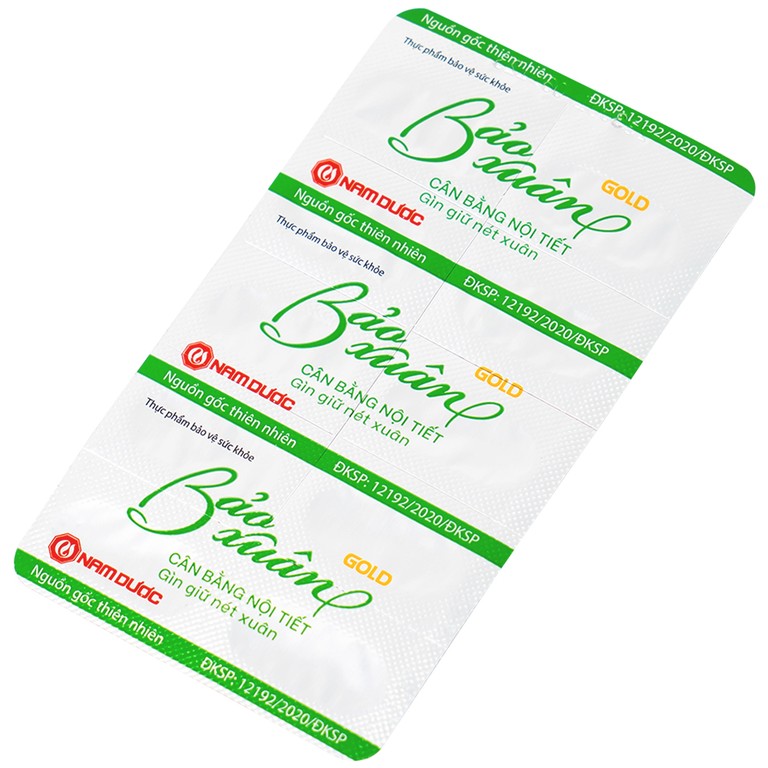 Viên uống Bảo Xuân Gold Nam Dược bổ sung phytoestrogen, cân bằng nội tiết tố nữ (3 vỉ x 10 viên)