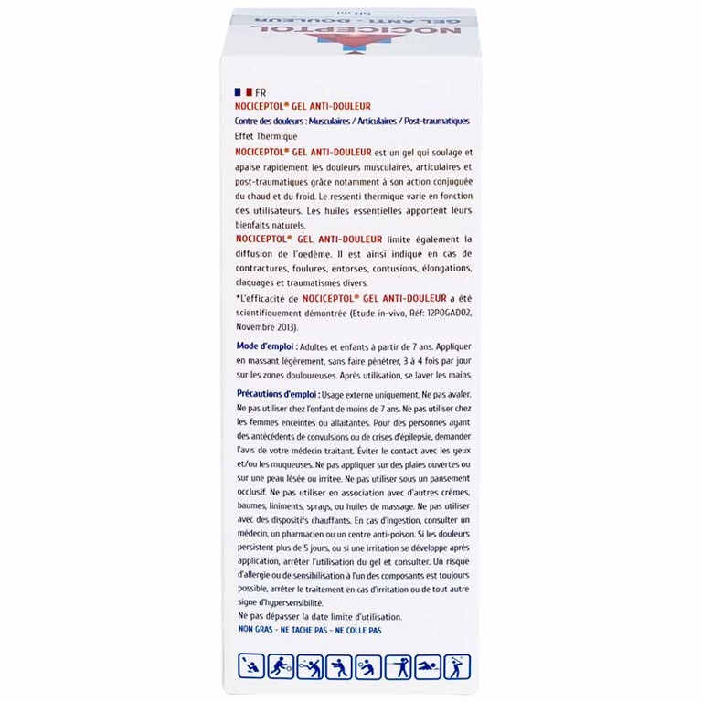 Gel bôi ngoài da Nociceptol Gel giảm đau, nhức, mỏi cơ, xương, khớp, chấn thương, giảm bầm tím, sưng nề (60ml)