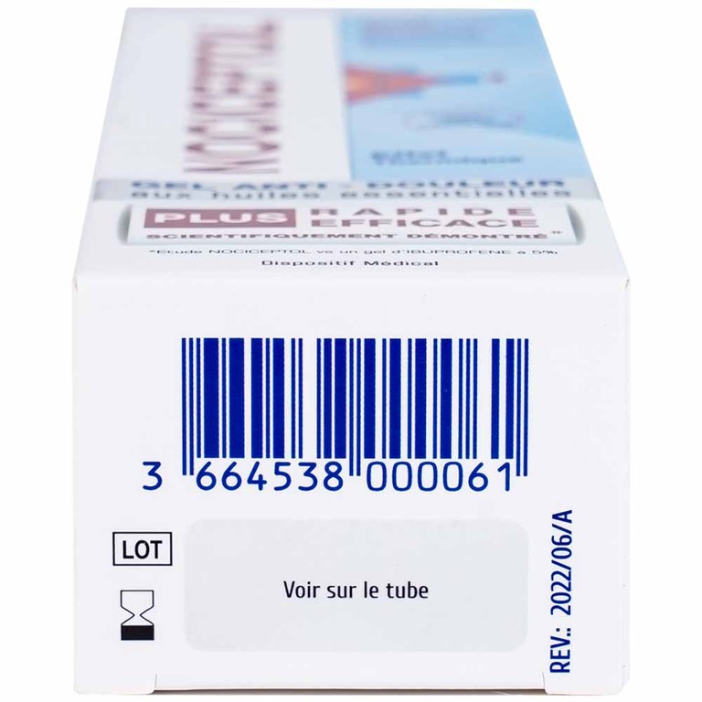 Gel bôi ngoài da Nociceptol Gel giảm đau, nhức, mỏi cơ, xương, khớp, chấn thương, giảm bầm tím, sưng nề (60ml)