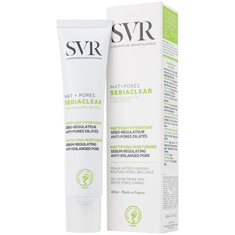 Kem SVR Sebiaclear Mat And Pores điều hòa bã nhờn, dưỡng ẩm, thu nhỏ lỗ chân lông (40ml)