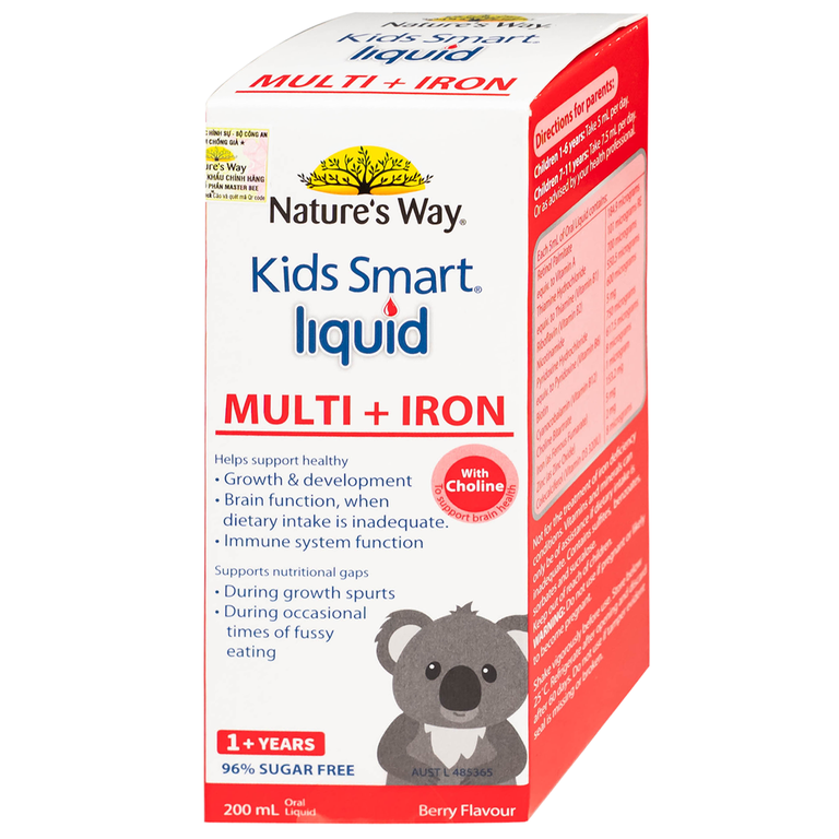 Nature's Way Kids Smart Multi + Iron hỗ trợ tăng cường sức khỏe và đề kháng (200ml)