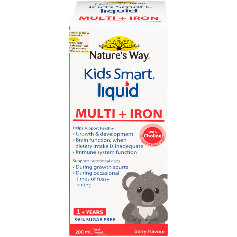 Nature's Way Kids Smart Multi + Iron hỗ trợ tăng cường sức khỏe và đề kháng (200ml)