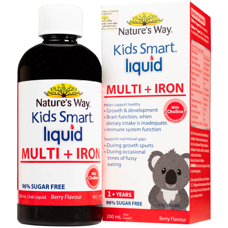 Nature's Way Kids Smart Multi + Iron hỗ trợ tăng cường sức khỏe và đề kháng (200ml)