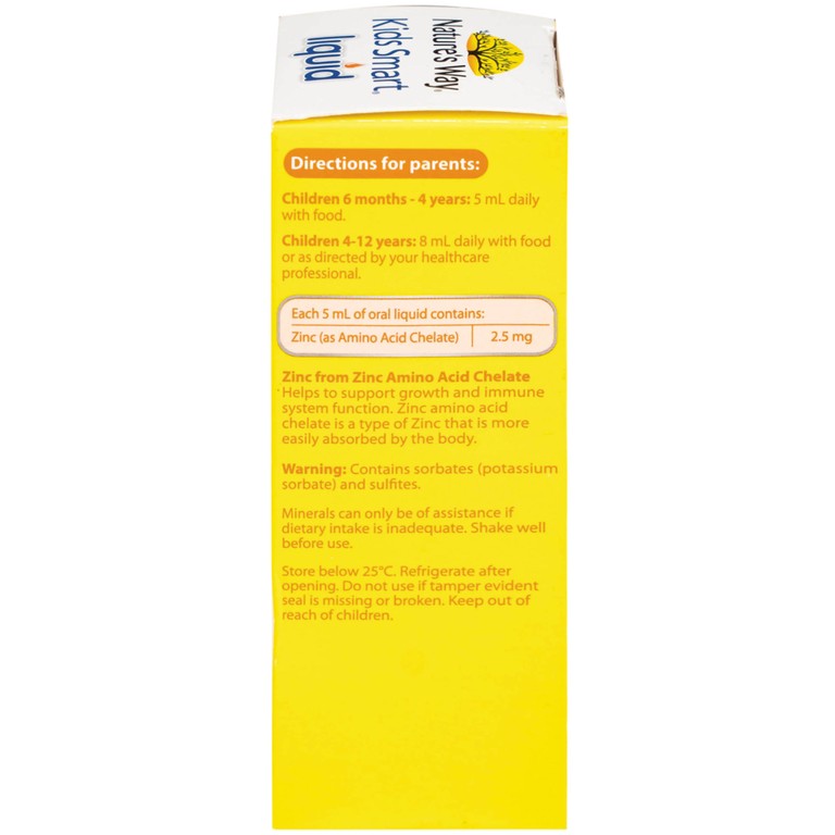 Natures Way Kids Smart Liquid Zinc bổ sung kẽm, tăng đề kháng, kích thích thèm ăn (100ml)