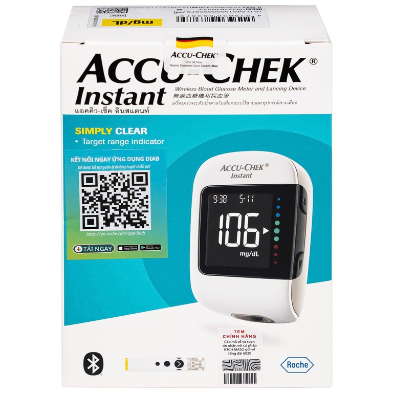 Máy đo đường huyết Accu-Chek Instant hỗ trợ theo dõi, kiểm soát lượng đường trong máu