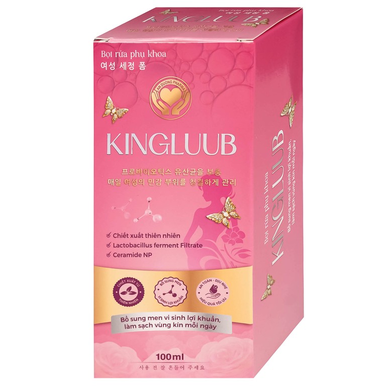 Bọt vệ sinh phụ nữ Kingluub làm sạch, khử mùi hương hoa hồng (100ml)
