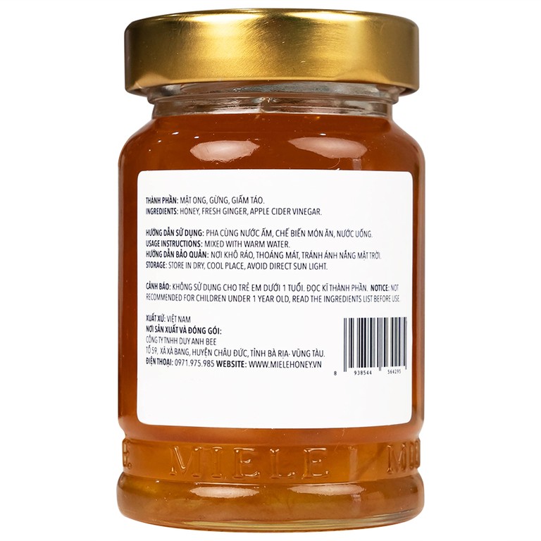 Mật Ong Gừng Và Giấm Táo Miele (250g)