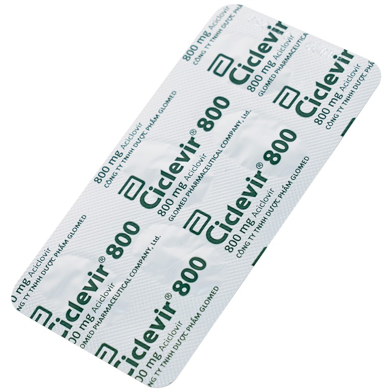 Thuốc Ciclevir 800 Abbott điều trị nhiễm virus Herpes simplex tuýp 1 và 2 (10 vỉ x 5 viên)