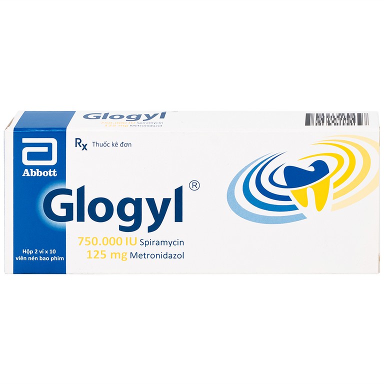 Viên nén Glogyl Glomed điều trị nhiễm khuẩn răng miệng cấp tính, mạn tính (2 vỉ x 10 viên)