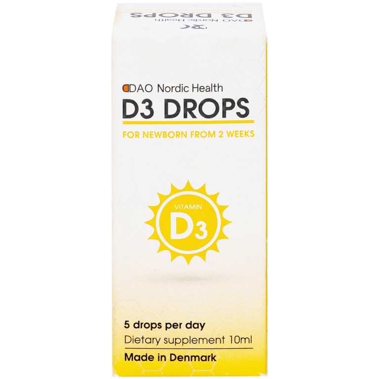 Dung dịch D3 Drops 10ml Dao Nordic Health bổ sung vitamin D3, hỗ trợ phát triển của xương