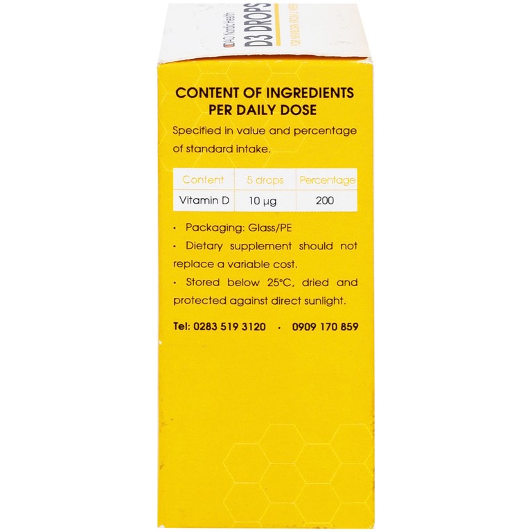Dung dịch D3 Drops 10ml Dao Nordic Health bổ sung vitamin D3, hỗ trợ phát triển của xương
