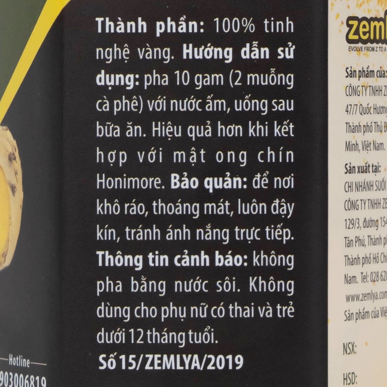 Tinh Bột Nghệ Honimore (130g)