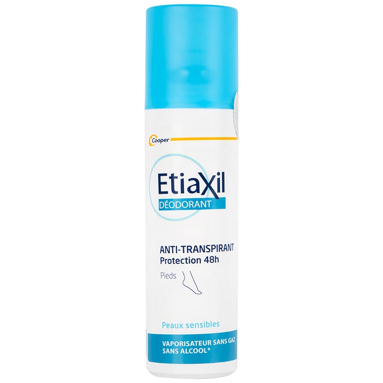 Xịt khử mùi Etiaxil Deodorant Anti Transpirant Protection 48h khử mùi hôi chân và cơ thể (100ml)