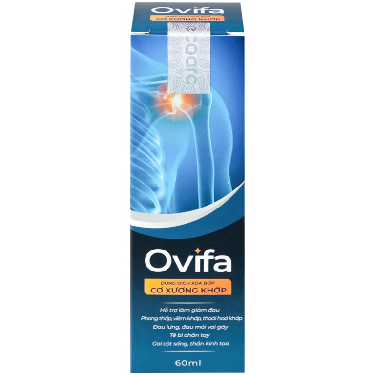 Dung dịch xoa bóp ngoài da Ovifa giúp giảm đau, sưng, nhức xương khớp (60ml)