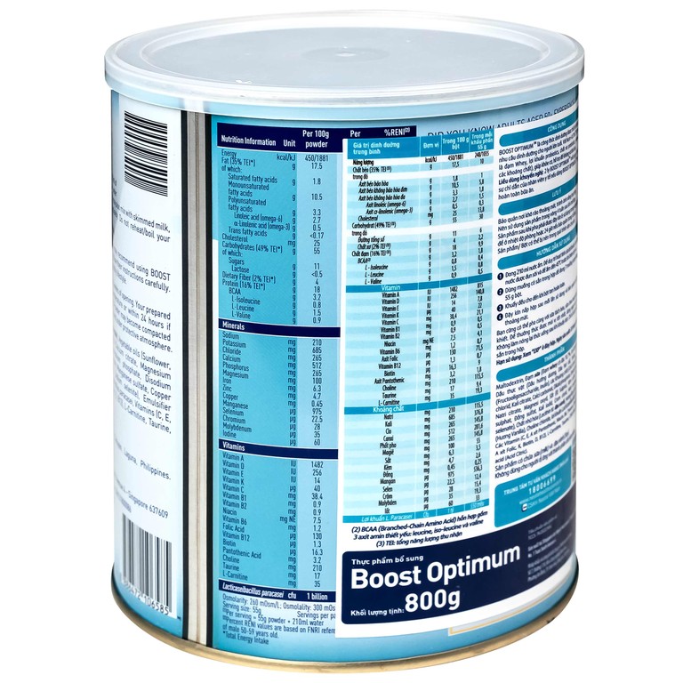 Sữa Boost Optimum Nestlé bổ sung vitamin, khoáng chất cho cơ thể (800g)