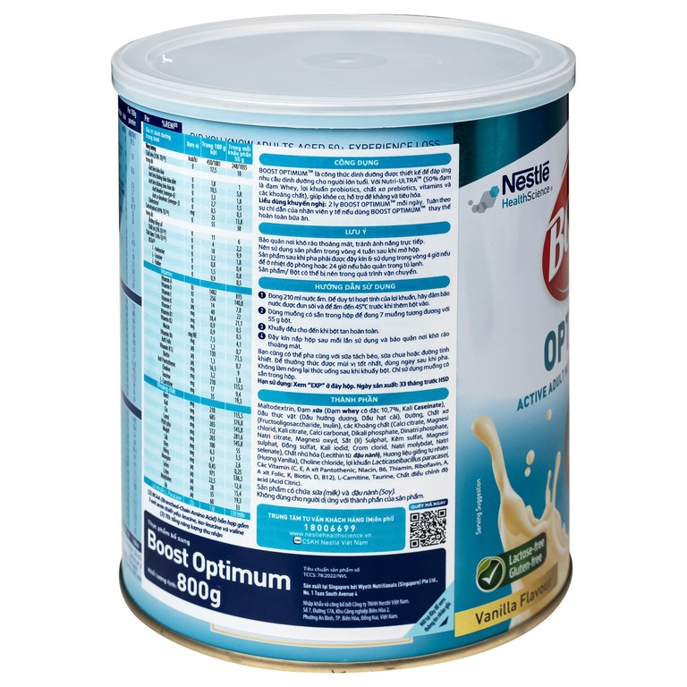 Sữa Boost Optimum Nestlé bổ sung vitamin, khoáng chất cho cơ thể (800g)