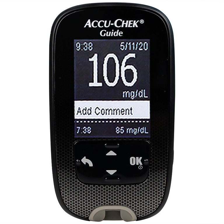Máy đo đường huyết Accu-Chek Guide đo nhanh chóng chỉ với một nút bấm và an toàn