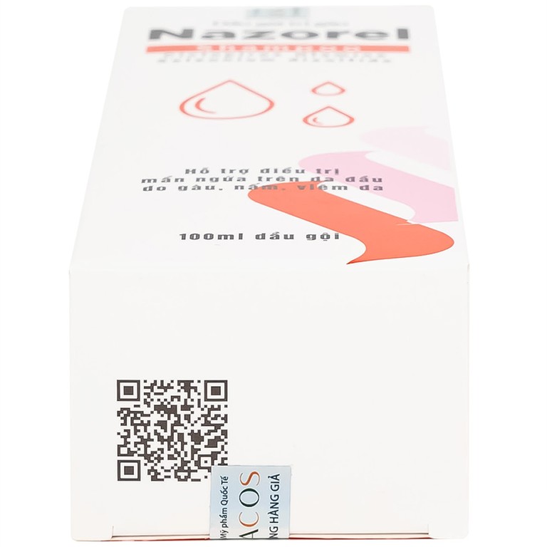 Dầu gội trị gàu Nazorel Shampoo Ciclopirox Olamine giúp làm sạch da đầu, giảm ngứa do gàu và nấm gây ra (100ml)
