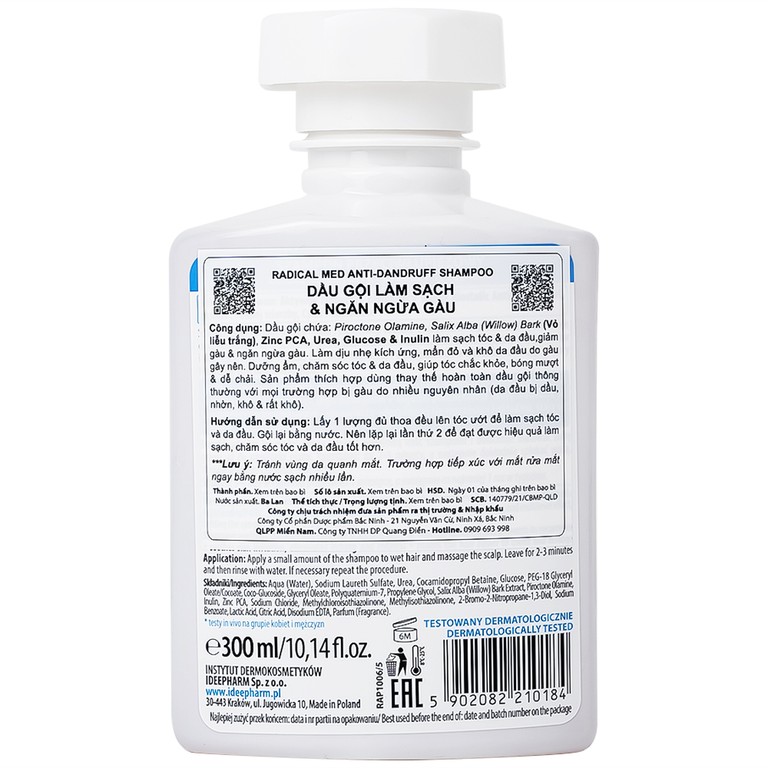 Dầu gội Radical Med Anti Dandruff hỗ trợ giảm gàu, không gây kích ứng (300ml)