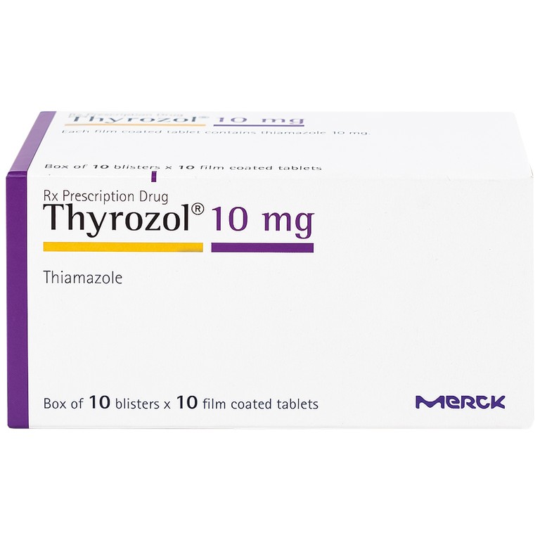Thuốc Thyrozol 10mg Merck điều trị cường giáp (10 vỉ x 10 viên)