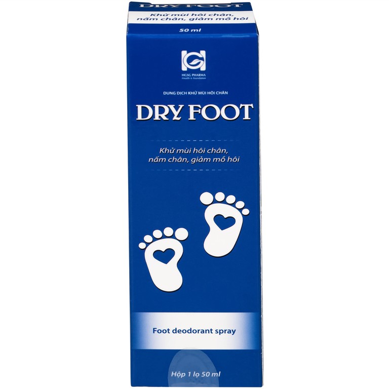 Xịt khử mùi Dry Foot HGSG giúp khử mùi và ngăn ngừa hôi chân, nấm chân, giảm mồ hôi (50ml)
